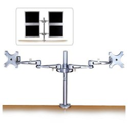 Lindy Dual Adjustable LCD Arms for up to 10kg, Silver