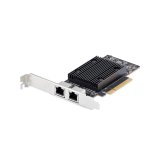 StarTech.com Carte Réseau PCIe 10 Gb Ethernet à 2 Ports, Carte d'Interface Réseau 10 GbE, Chipset Broadcom BCM57416, Double RJ45 10GBase-T/Gigabit, Carte NIC, TAA