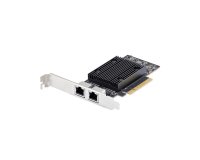 StarTech.com Carte Réseau PCIe 10 Gb Ethernet à 2 Ports, Carte d'Interface Réseau 10 GbE, Chipset Broadcom BCM57416, Double RJ45 10GBase-T/Gigabit, Carte NIC, TAA