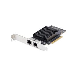 StarTech.com Carte Réseau PCIe 10 Gb Ethernet à 2 Ports, Carte d'Interface Réseau 10 GbE, Chipset Broadcom BCM57416, Double RJ45 10GBase-T/Gigabit, Carte NIC, TAA