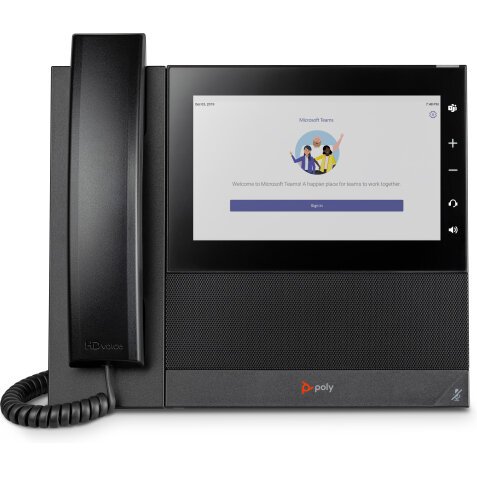 POLY Téléphone multimédia professionnel CCX 600 pour Microsoft Teams et compatible PoE