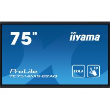 iiyama PROLITE TE7514MIS-B2AG Écran plat de signalisation numérique 190,5 cm (75") LCD Wifi 435 cd/m² 4K Ultra HD Noir Écran tactile Intégré dans le processeur Android 24/7