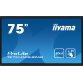 iiyama PROLITE TE7514MIS-B2AG Écran plat de signalisation numérique 190,5 cm (75") LCD Wifi 435 cd/m² 4K Ultra HD Noir Écran tactile Intégré dans le processeur Android 24/7