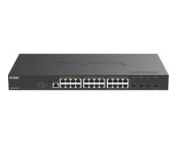 D-Link DGS-1250-28XP Géré L2+ Gigabit Ethernet (10/100/1000) Connexion Ethernet, supportant l'alimentation via ce port (PoE) Bureau Noir