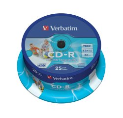 Verbatim CD-R AZO Wide Inkjet Printable 700 Mo 52x 25 pièce(s)