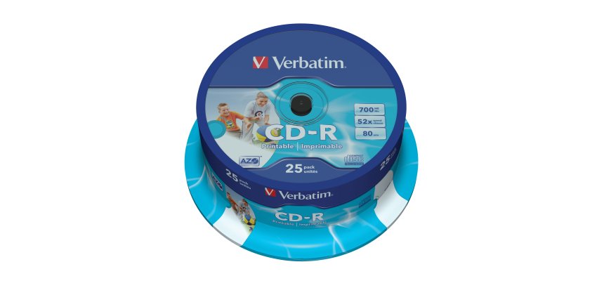 Verbatim CD-R AZO Wide Inkjet Printable 700 Mo 52x 25 pièce(s)
