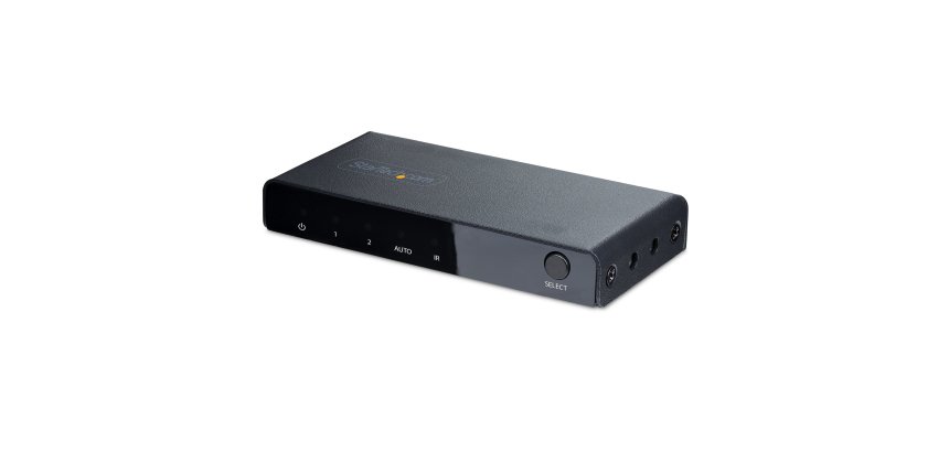 StarTech.com 2-Port 8K HDMI Switch, HDMI 2.1 Switcher 4K 120Hz HDR10+, 8K 60Hz UHD, HDMI Videoschakelaar 2 In 1 Out, Automatisch of Handmatig Schakelen, Inc. Power Adapter en Afstandsbediening