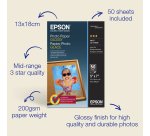 Epson Glossy Photo Paper (130 x 180mm), 200gsm, 50 sheets