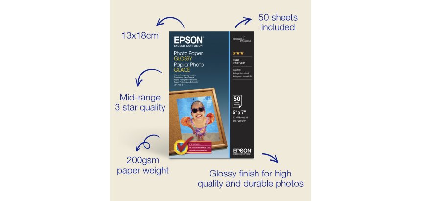 Epson - photo paper - glossy - 50 sheet(s) - 127 x 178 mm - 200 g/m²