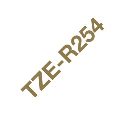 Brother TZE-R254 nastro per etichettatrice Oro su bianco