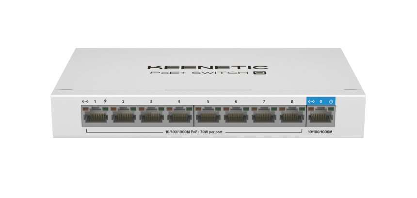Keenetic PoE+ Switch 9 Commutateur Gigabit 9 ports avec 8 ports PoE+ et budget énergétique de 120 W