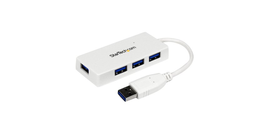 StarTech.com Adaptador Concentrador Hub Ladrón USB 3.0 (5Gbps) Super Speed para Laptop de 4 Puertos Salidas - Blanco