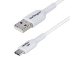 StarTech.com Câble de Charge USB-A vers USB-C de 1m, Charge et Synchronisation, 3A, USB 2.0, Gaine TPE - Cordon de Charge USB Blanc