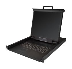 StarTech.com Console KVM per Armadio Rack - Monitor LCD 19" - KVM Switch VGA a 1 porta - Montabile a Rack - Cassetto KVM universale 1U con cavi da 1,8m - Supporto USB + VGA - Tastiera Inglese - 50.000 MTBF QWERTY