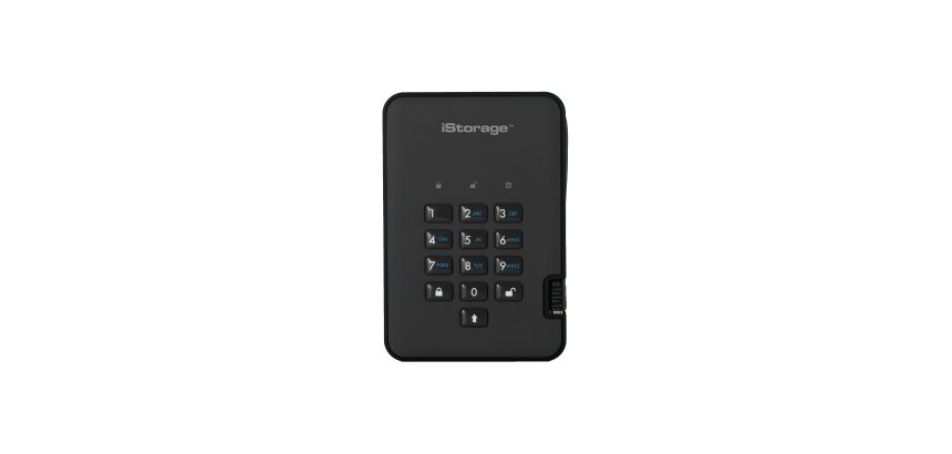 iStorage diskAshur2 256-bit 1TB USB 3.2 secure encrypted solid-state drive - Black IS-DA2-256-SSD-1TB-B