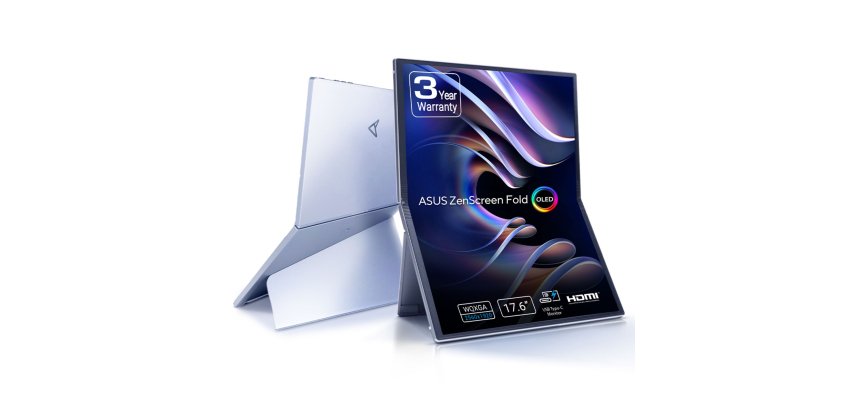 ASUS ZenScreen Fold OLED MQ17QH Monitor PC 43,9 cm (17.3") 2560 x 1920 Pixel Quad HD Argento