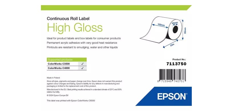 Epson High Gloss Label Etiqueta para impresora autoadhesiva