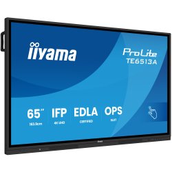 iiyama TE6513A-B1AG Écran d'affichage dynamique Écran plat interactif 163,8 cm (64.5") Wifi 450 cd/m² 4K Ultra HD Noir Écran tactile Intégré dans le processeur Android 18/7