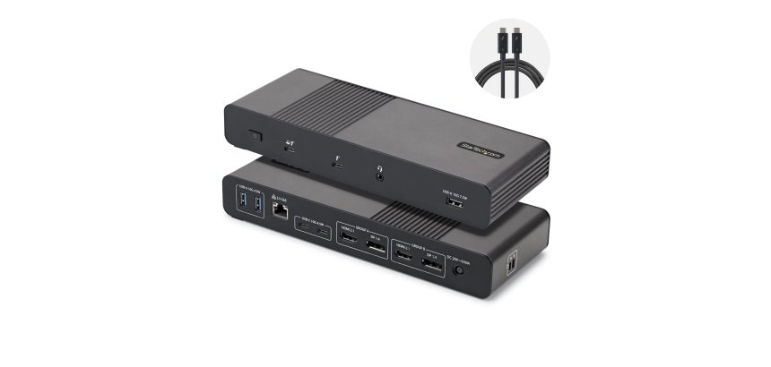 StarTech.com 206UE-TB5USB4DOCK station d'accueil Avec fil Thunderbolt 5 Noir, Gris