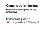 HP Bouteille d'encre magenta GT52 authentique