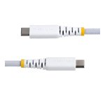 StarTech.com Cable de Carga USB-C Trenzado de TPE y Nailon de 30cm - Cable Cargador USB Tipo C - - Cable Cargador para Portátil o Tablet - Cable de Servicio Pesado - USB 2.0 - PD 60W 3A - Blanco