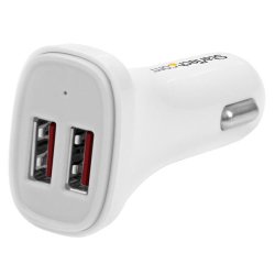 StarTech.com Chargeur de voiture USB à 2 ports - Haute puissance (24 W/4,8 A) - Blanc