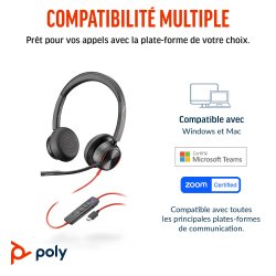 Casque micro filaire Poly Blackwire 8225
