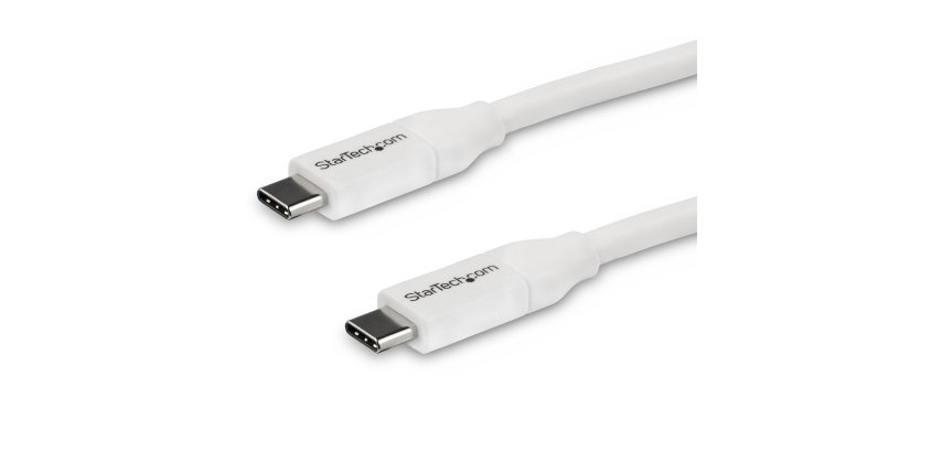 StarTech.com Câble de Charge Rapide USB-C de 4m, Charge et Synchronisation, 100W (5A) PD, USB 2.0, Certifié USB-IF - Cordon de Charge USB C Blanc