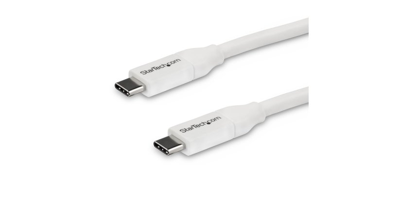 StarTech.com Câble de Charge Rapide USB-C de 4m, Charge et Synchronisation, 100W (5A) PD, USB 2.0, Certifié USB-IF - Cordon de Charge USB C Blanc