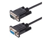 StarTech.com 3m RS232 Serial Null Modem Kabel, Seriële Crossover Kabel met Al-Mylar Afscherming, DB9 Seriële COM Poort Kabel Female naar Male, Compatibel met DTE Apparatuur, Zwart, F/M