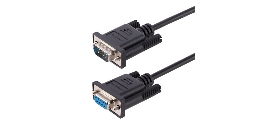 StarTech.com Câble Série RS232 Null Modem de 3m - Cordon DB9 Mâle Femelle - Câble Série Croisé avec Blindage Al-Mylar - Port série COM, Compatible avec les Appareils DTE, Noir, F/M
