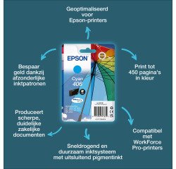 Epson Singlepack Cyaan 406 Paraplu DURABrite Ultra-inkt