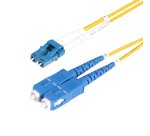 StarTech.com Câble Fibre Optique de 2m Duplex Monomode LC vers SC(UPC) OS2, 9/125µm, 100G, Cordon Fibre Optique, Insensible à la Courbure, Faible Perte d'Insertion, Cordon Patch Fibre LSZH