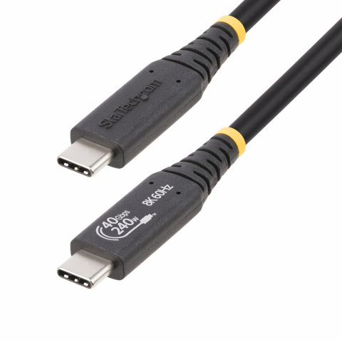 StarTech.com Cable USB4 de 1m - Cable USB Tipo C Certificado USB-IF - Cable USB-C de 40G - PD 3.1 EPR de 240W - 8K 60Hz - Compatible con Puertos Thunderbolt/USB 3.2