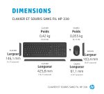 HP 330 Wls Mse and KB Combo FR clavier Souris incluse Universel RF sans fil Noir