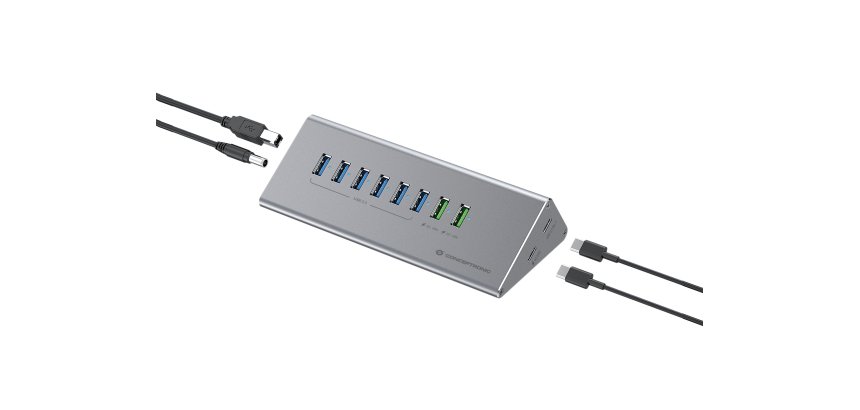 Conceptronic HUBBIES18G hub di interfaccia USB 3.2 Gen 1 (3.1 Gen 1) Type-B 5000 Mbit/s Grigio