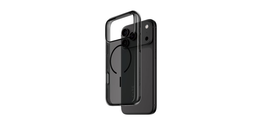 PanzerGlass CARE™ by ® Smokey Case w. Black MagSafe iPhone 2026 Pro Max | 17 Pro Max mobiele telefoon behuizingen Hoes Transparant