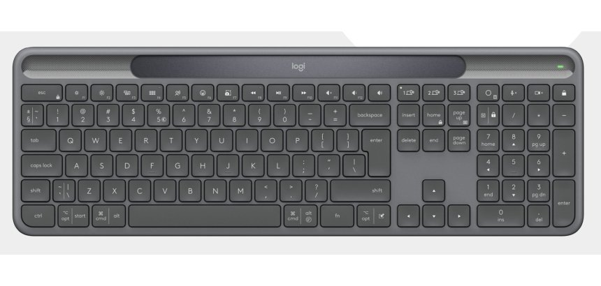 Logitech Signature Slim Solar+ K980 for Business clavier Universel RF sans fil + Bluetooth QWERTY US International Graphite