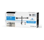 AISENS Soporte de Mesa ECO Giratorio e Inclinable para Monitor/TV 9Kg (3 Pivotes, 2 Brazos) de 17-32, Negro