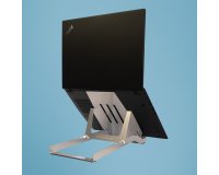 R-Go Tools Support pour ordinateur portable R-Go Riser Basic, support pour ordinateur portable pliable et réglable, aluminium