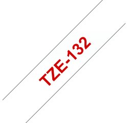 Brother TZE-132 cinta para impresora de etiquetas Rojo sobre transparencia