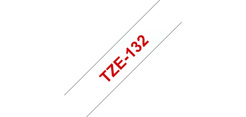 Brother TZE-132 Casete de cinta laminada original Rojo sobre transparencia 12 mm x 8 m