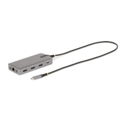 StarTech.com Adattatore Multiporta USB-C - Docking Station USB Type-C 2x 4K60Hz + HDMI e DisplayPort 4K 30Hz, Hub USB a 3 Porte 10Gbps - Dock Station con PD 100W Pass-Through, GbE, Mini Dock per Win/ChromeOS