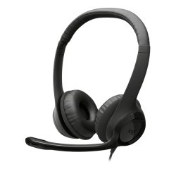 Logitech Auriculares con Cable H390 para PC/Portátil, Auriculares Estéreo con Micrófono con Supresión de Ruido, USB-C, Controles en línea, funciona con Chromebook