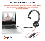 HP Poly Micro-casque Poly Blackwire 3310 monaural USB-C + adaptateur USB-C/A