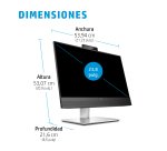 Monitor de videoconferencia HP E24mv G4 pantalla para PC 60,5 cm (23.8") 1920 x 1080 Pixeles Full HD Negro, Plata