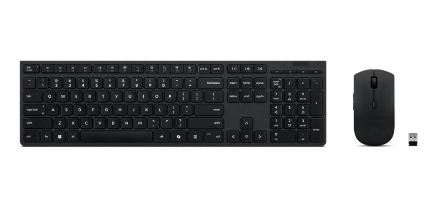 Lenovo 4X31R64325 clavier Souris incluse Bureau RF sans fil + Bluetooth Français Noir
