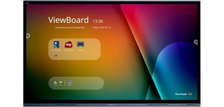 Viewsonic IFP7562 pantalla de señalización Panel plano interactivo 190,5 cm (75") LED Wifi 350 cd / m² 4K Ultra HD Negro Pantalla táctil Procesador incorporado Android