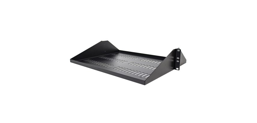 StarTech.com Étagère Rack 19 pouces 2U - Plateau Rackable Universel Ventilé - Étagère Baie de Brassage - Étagère Cantilever Rack 19" - Capacité 91kg - Rangement Rack Informatique - Profondeur 35,6cm (14"), Noir
