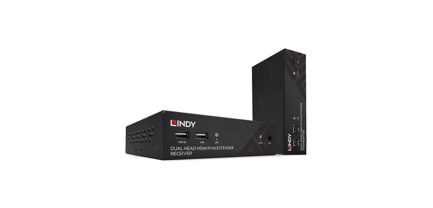 Lindy Kit Extender KVM HDBaseT Cat.6 HDMI Dual Head USB, IR & RS232, 100m